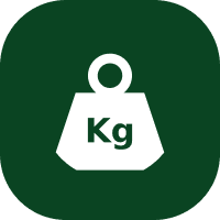 A green icon with the word kg written in white.